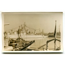 BARCOS MARINA NACIONAL BARCO DE GUERRA ANTIGUA FOTO TARJETA POSTAL POSIBLEMENTE EL CRUCERO 9 DE JULIO